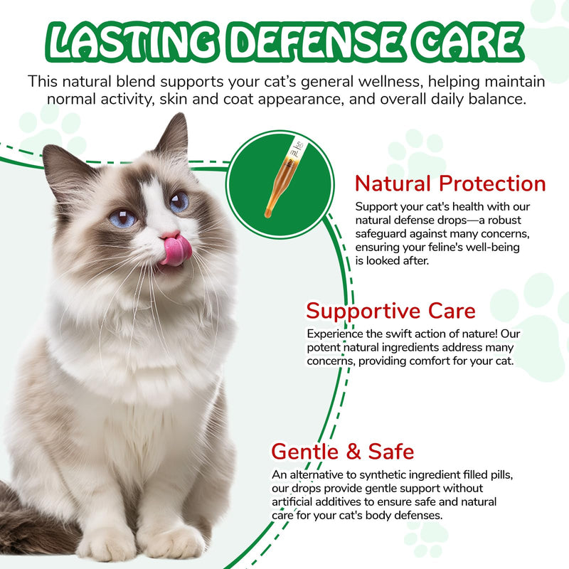 Natural Immune Support Drops for Cats – 60 ml Herbal Formula with Apple Cider Vinegar, Echinacea & Honeysuckle, Support Natural Defence, Skin Health & Digestive Balance, Daily Cat Wellness Supplement