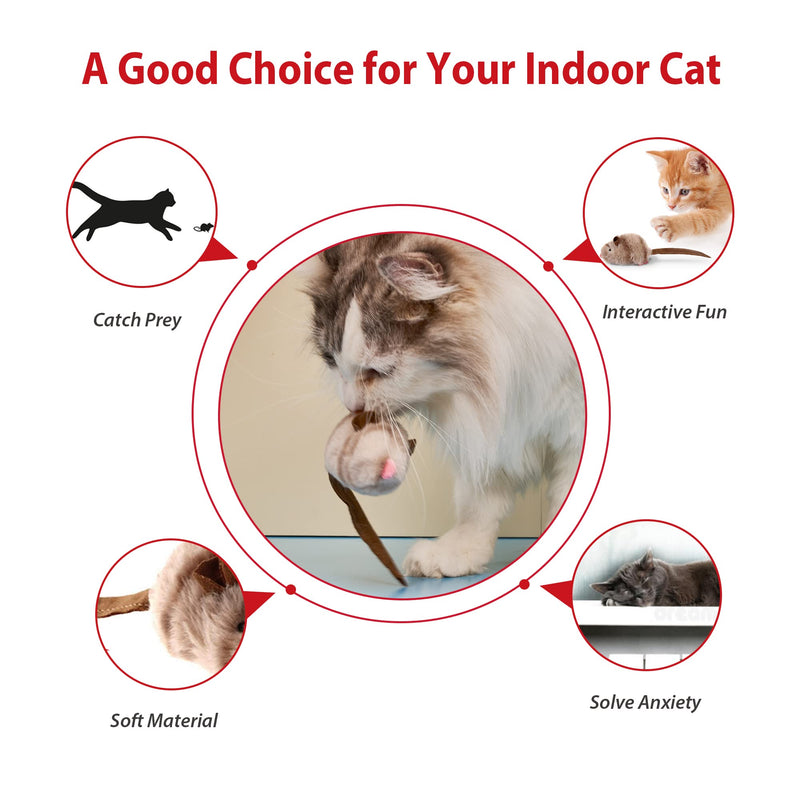 Gigwi Chirping Bird Cat Toy Set, Interactive Chasing Toy for Indoor Cat, Motion Activated Kitten Play Toy, Squeaky Cat Animal Feather Toy for All Breeds Cat Kicker Bird+Mouse - BeesActive Australia