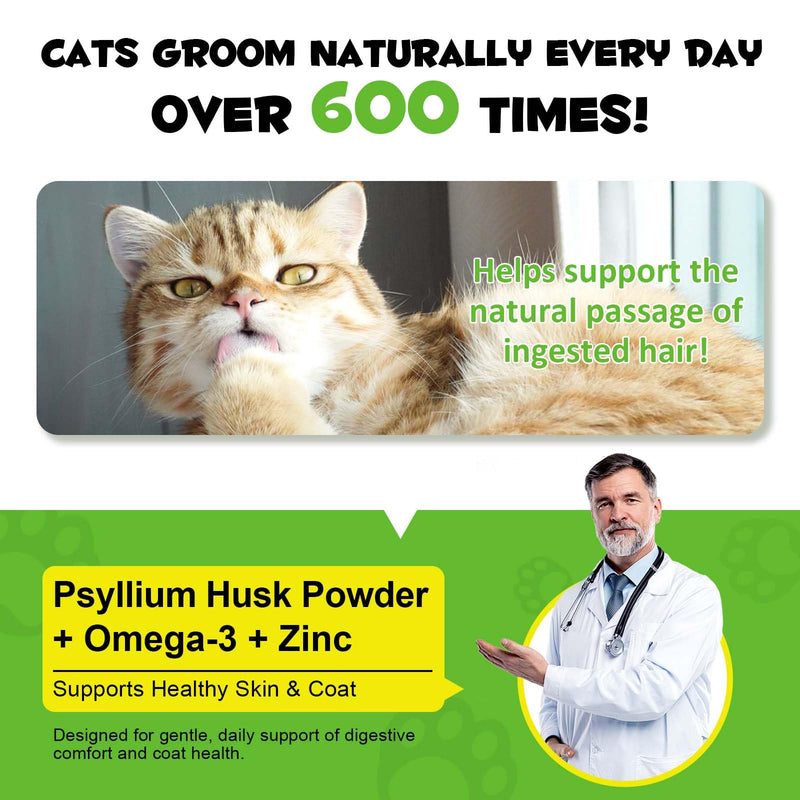 Hairball Relief Treats For Cats & Kittens, Hairball Support, Help Prevent & Remove Hairballs, Ingested Hair Elimination, Skin & Coat Health, Natural Ingredients, Chicken Flavour 100g