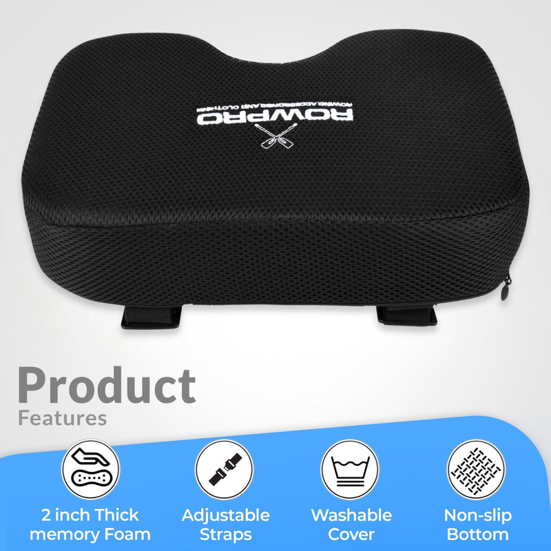 Memory Foam Rowing Machine Seat Cushion - Comfortable Seat Pad for Concept 2 - Ergonomic Concept 2 Rower Seat Cushion for Enhanced Support and Stability