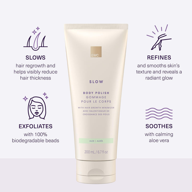 European Wax Center Slow Hair Growth Aloe Body Polish, Moisturizing & Exfoliating Body Scrub, Prevent Ingrown Hairs & Bumps, Vitamin E for Firming & Smoothing, Dry Sensitive Skin, 6.7oz Aloe Vera - BeesActive Australia