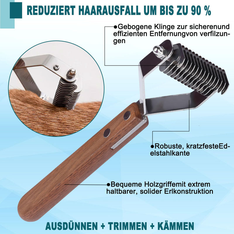 onebarleycorn Coat King the trimming harrow, dog brush and cat brush undercoat trimming knife undercoat brush dog brush for dogs and cats 14 blades (S: 184 x 62 mm) 14 blades - BeesActive Australia