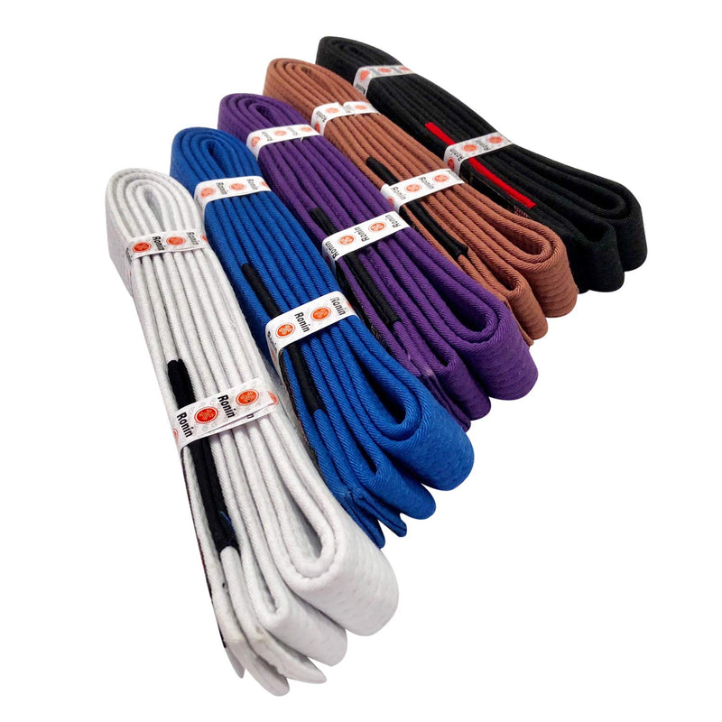 Ronin BJJ Gi Belt – Brazilian Jiu Jitsu Belt - Poly/Cotton Fabric A3 White - BeesActive Australia