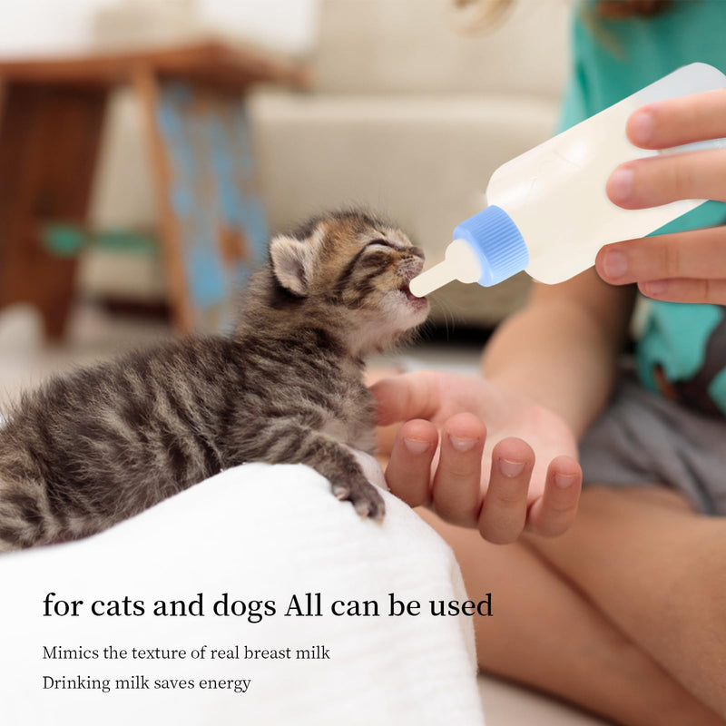 Dokeno 2 pcs 50 ml silicone small milk bottle pet set for pets, rearing bottle with cleaning brush and pacifier, bottle set pets for newborns, kittens, puppies, rabbits, squirrels - BeesActive Australia