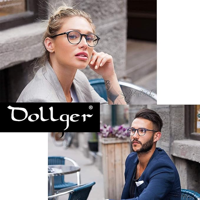 Dollger Blue Light Cut Glasses, Date Glasses, No Degree, Ultra Lightweight, UV Protection, UV Protection, Blue Light Reduction, Round Glasses, Round Glasses, Boston-Shaped, Small Face Effect, Stylish, -  Australia