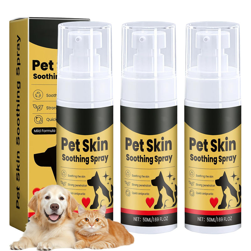 Pet Skin Treatment Spray, 3 Pieces Pet Skin Soothing Spray, Itchy Dog Spray Suitable for Soothing Pet Skin, Relieving Itchy Skin, and Treating Dry Skin