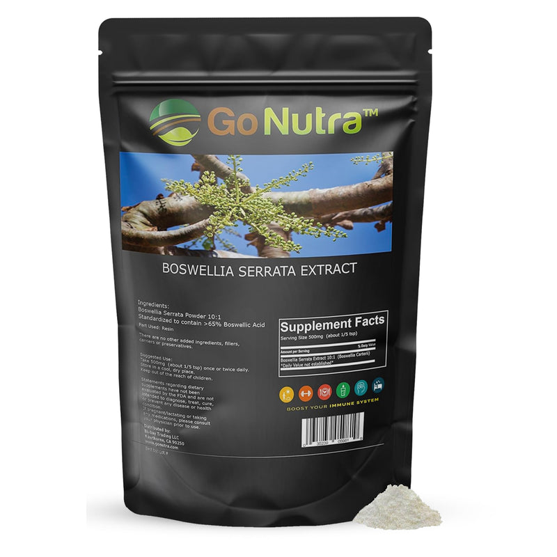 Go Nutra Boswellia Serrata Extract Powder 10:1 Strength 65% Boswellic Acid Frankincense Supplement Joint Support - 8 oz. - BeesActive Australia