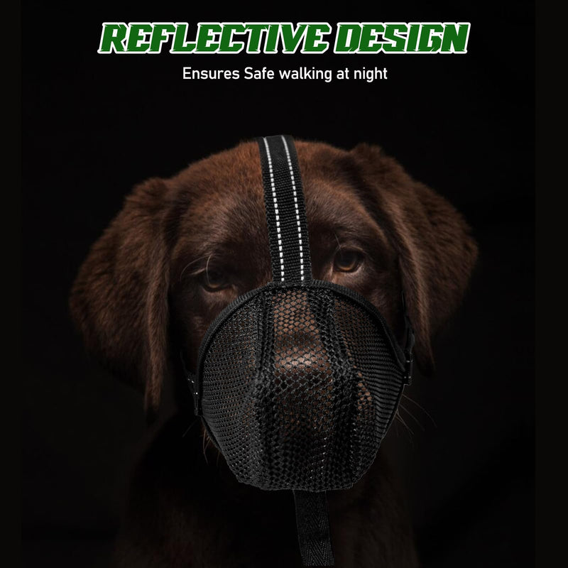 ILEPARK Muzzle for Dogs, Soft Mesh Muzzle for Puppies Small Medium Large Dogs, Muzzle Anti-Bite Anti-Chew (XL, Black) XL - BeesActive Australia