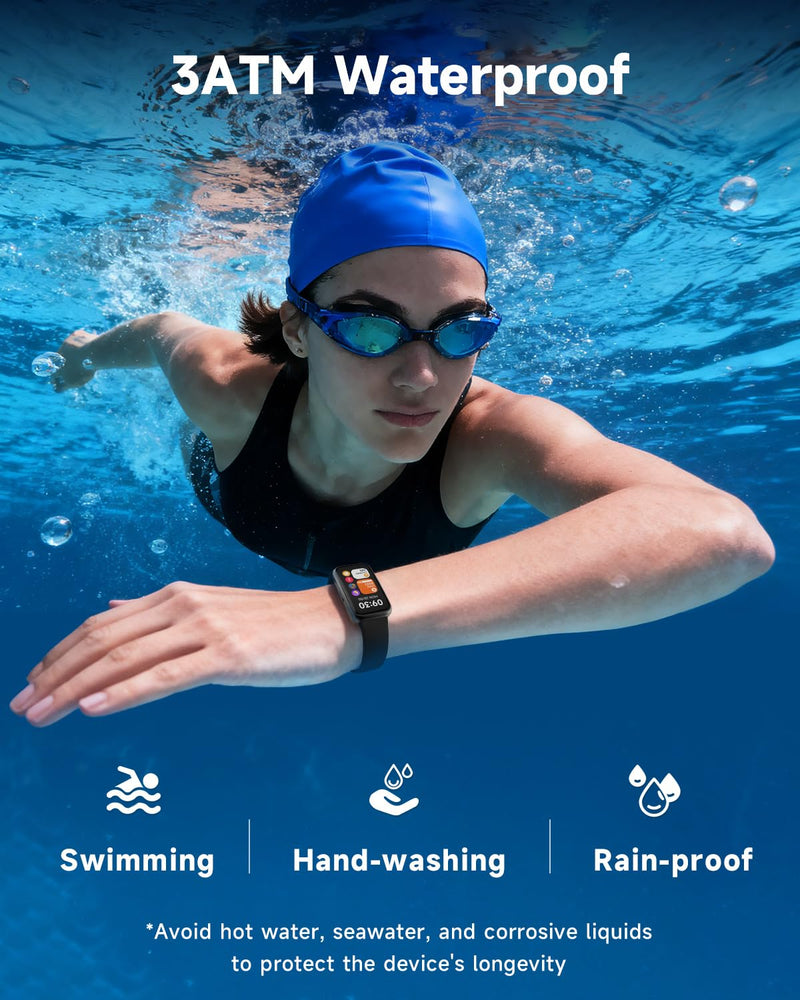 TOOBUR Fitness Tracker Watch, NO APP NO Phone Required, 3ATM Waterproof, Heart Rate/Body Energy/Sleep Monitor, 100 Sports Modes, Step Counter Pedometer Watch, Activity Tracker for Men Women, Black - BeesActive Australia