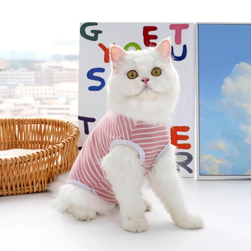 DiiWmme Cat Recovery Suit Post Surgery Cat Recovery Onesie Medical Vest Cone E-Collar Alternative Cat Pajama Suit Anti Leak Surgical Suit for Small S rose - BeesActive Australia