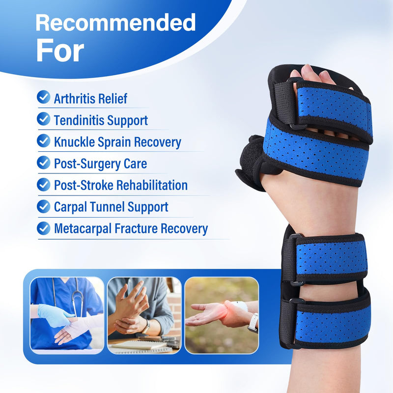 Resting Hand Splint-Hand Brace-Pain Relief For Carpel Tunnel, Stroke Recovery, Arthritis, Tendinitis-Left Left