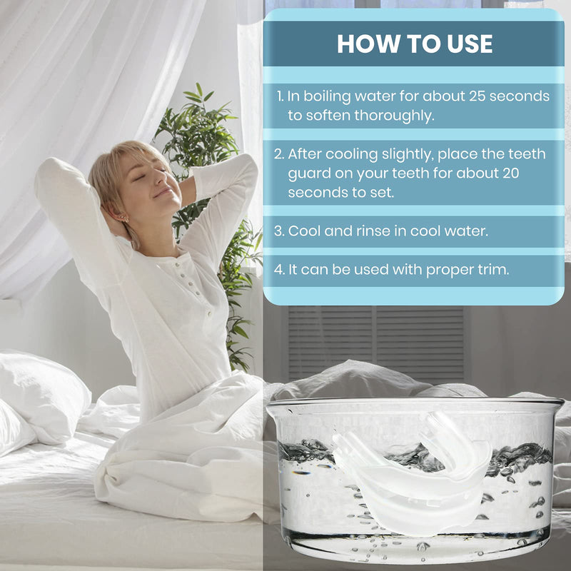 Anti-Snore Device, Snoring Solution Mouthpiece - Stop Snoring Mouth Guard for Men and Women Sleep-N07 White L - BeesActive Australia