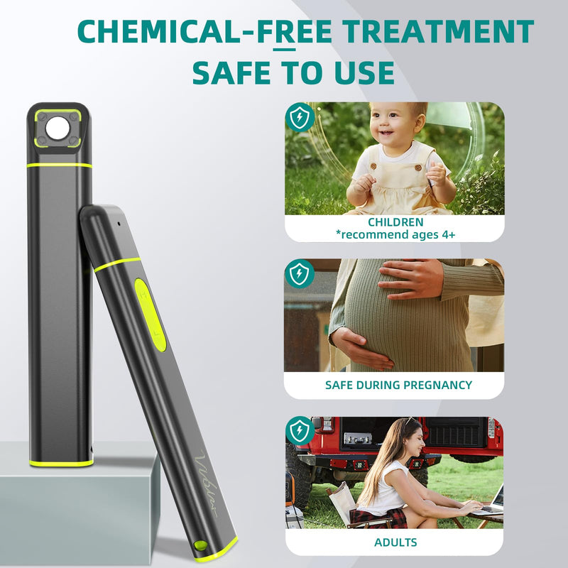 Vibis Insect Bite and Sting Relief, Rechargeable Bug Bite Itch Relief Thing for Mosquito Bites, Chemical-Free Insect Bite Healer, Fast Symptom Relief from Itching and Swelling - Grey