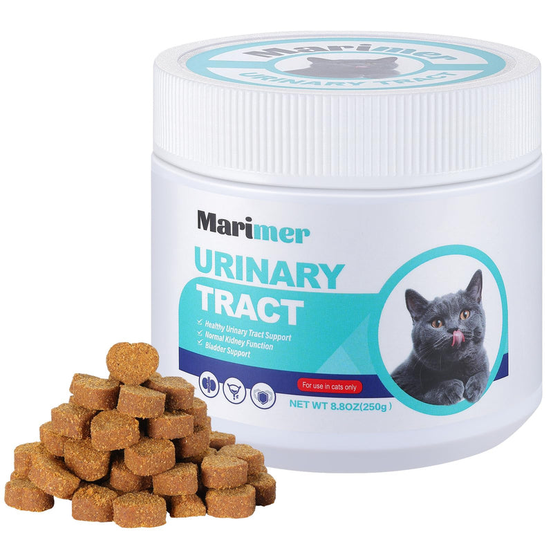 MARIMER Urinary Tract Support for Cats – Cranberry, D-Mannose & Marshmallow Root – Soft Chews for Bladder & Kidney Health – Chicken Flavor – 100 Chews