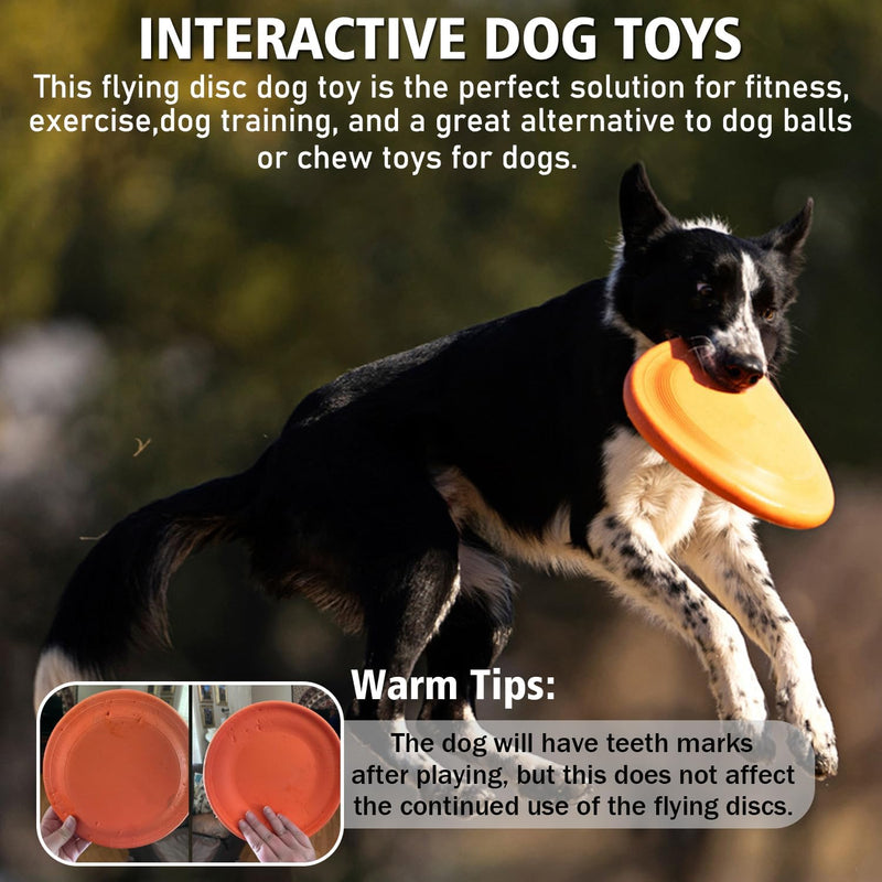 Dog Flying Disc - Durable Rubber Flying Disc Dog Toy - 9.25" Indestructible Rubber Dog Flying Discs Flyer Dog Toys - Puncture Resistant & Bite Resistant Extremely - for Medium Large Dogs Orange - BeesActive Australia