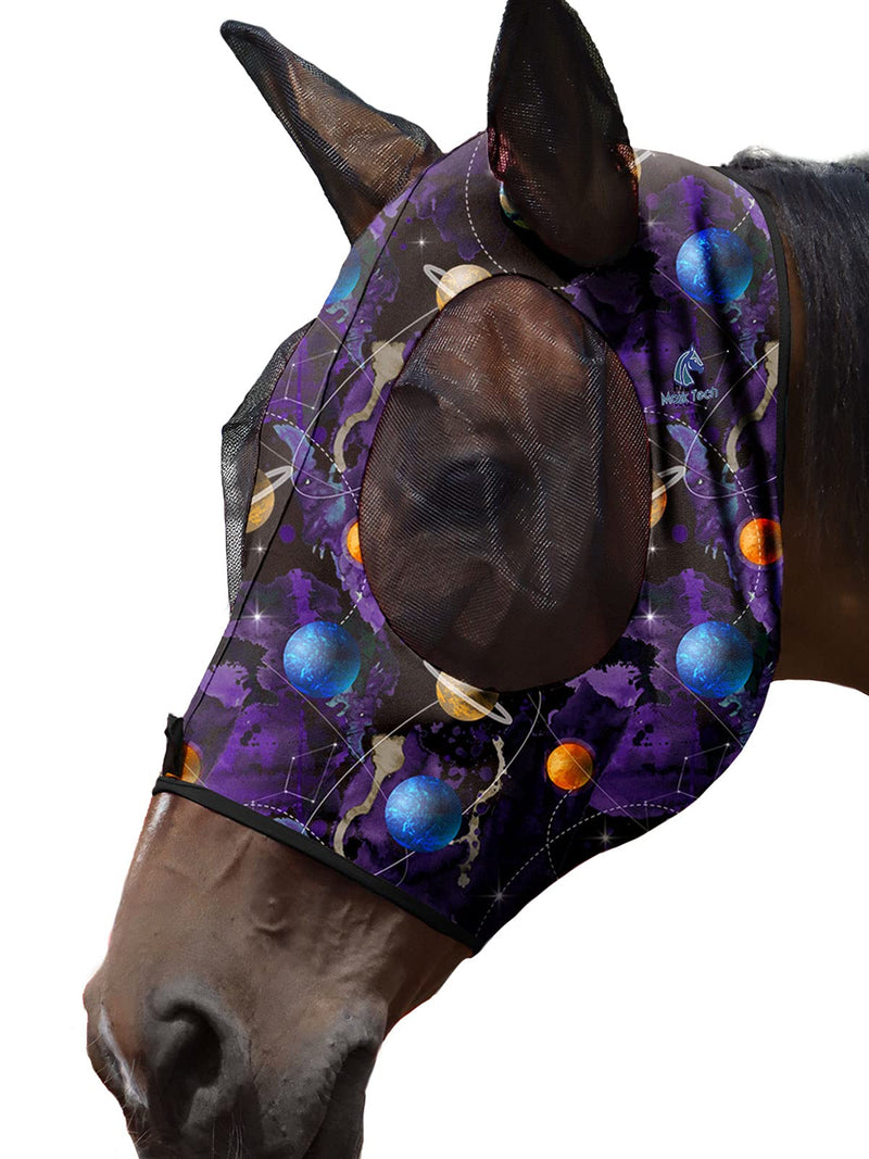 Mask Tech Horse Fly Mask Elasticity Breathable Fabric with UV Protection Soft Mesh for Horse Everlasting Cosmos M Cob (Medium) - BeesActive Australia