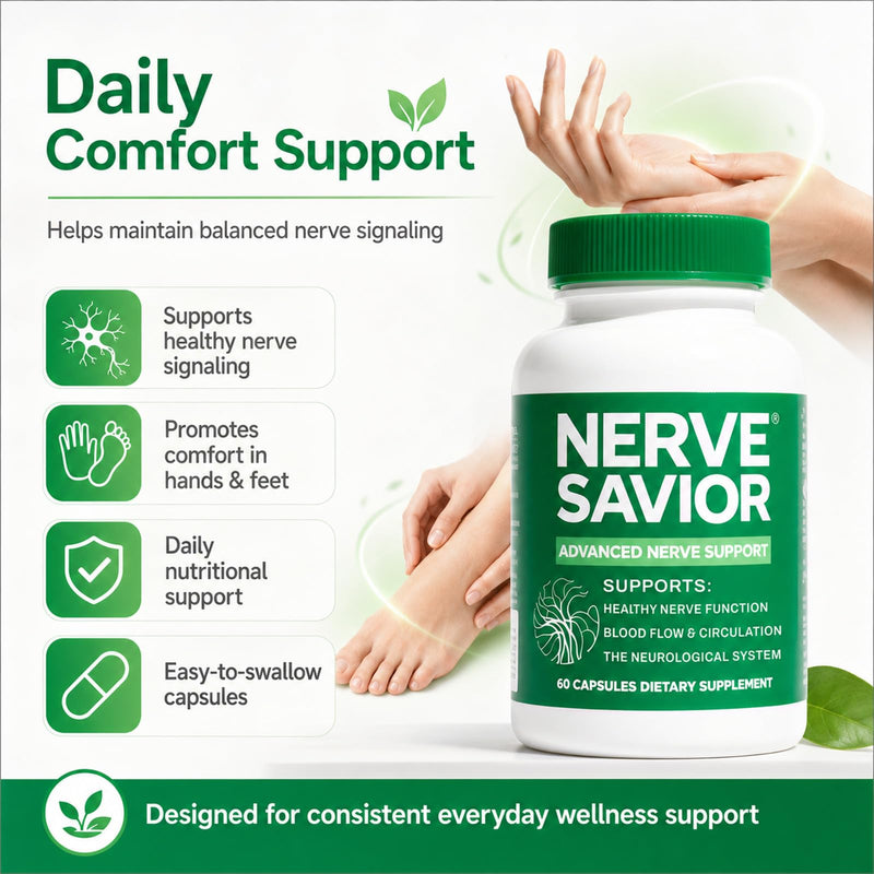 Advanced Nerve Support with B Vitamins & Herbal Extracts - 60 Capsules