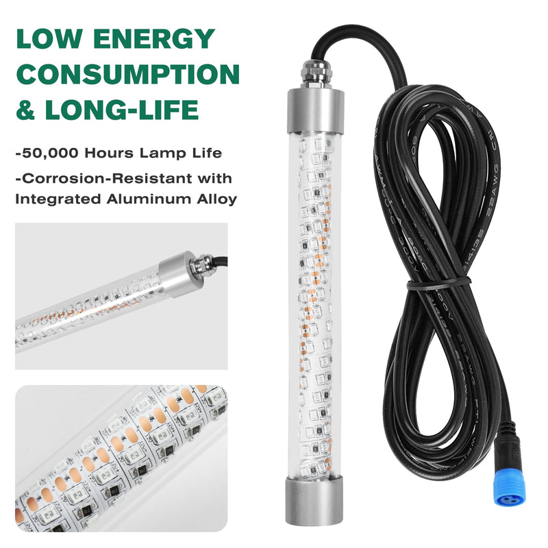 F1 12V LED Underwater Fishing Light, 100W 10000LM Green Fishing Lights for Boat Docks Kayaks at Night, Submersible Fish Attracting Light for Crappie Snook Squid Bait Catfish (16.4ft Cord) 16.4FT F1 - BeesActive Australia