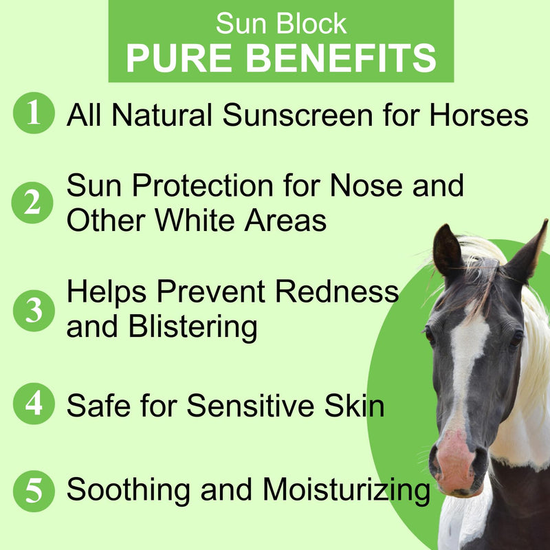 Natural Sunscreen for Horses with Aloe Vera and Zinc Oxide - Pure Sole Sun Block - Sun Protection for Horses’ Noses and Sensitive Skin - 8 oz. 8 Ounce - BeesActive Australia