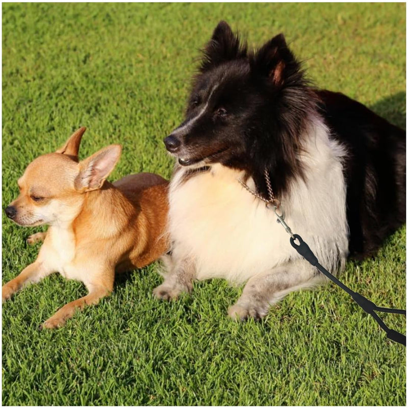 18 Inch Short Dog Leash + Traffic Pet Lead, Strong Nylon + Padded Handle + Well Made Clasp, Great for Medium and Large Dogs Training Walking (Black) 18 Inch black - BeesActive Australia