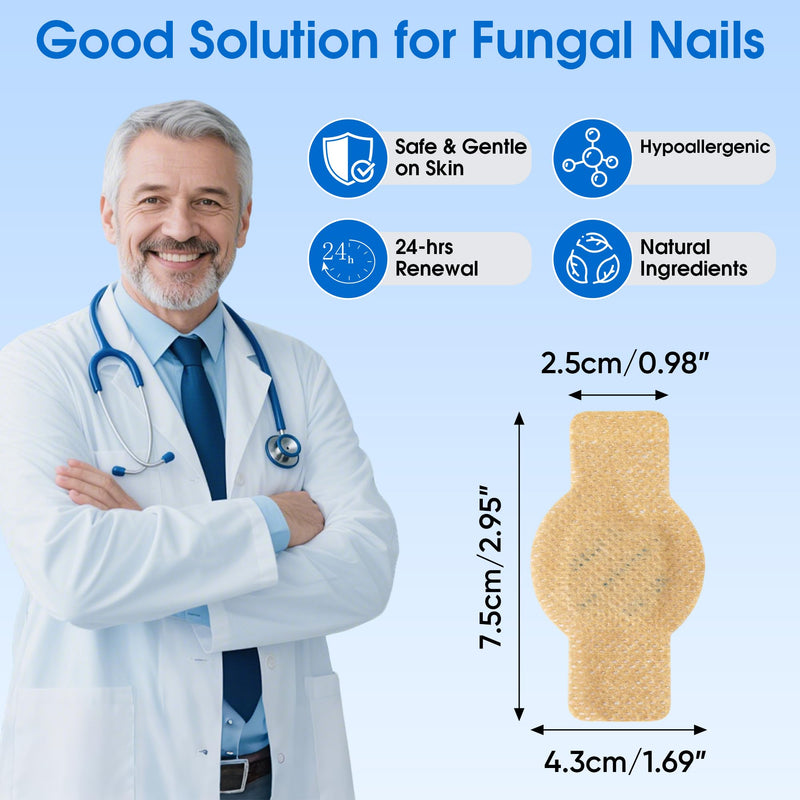 EASICUTI Fungal Nail Patches, 60 PCS Toenail Treatment Extra Strength, Overnight Nail Repair Sticks for Damaged Nails, Men and Women