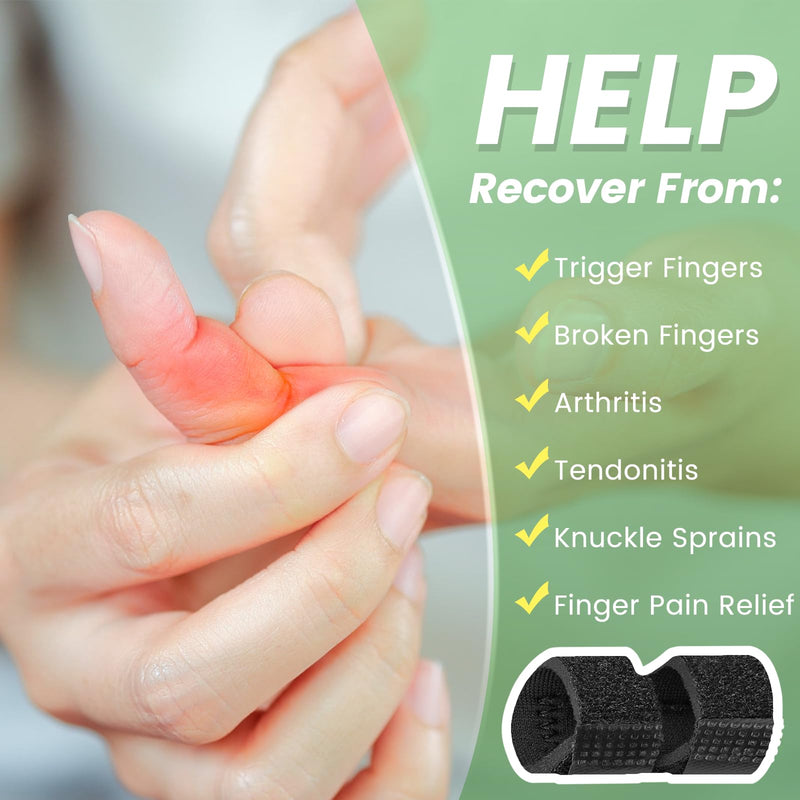 4 Pack Pinky Finger Splint, Small Finger Brace for Trigger Finger - Broken - Arthritis - Straightening for Index - Middle - Ring Black