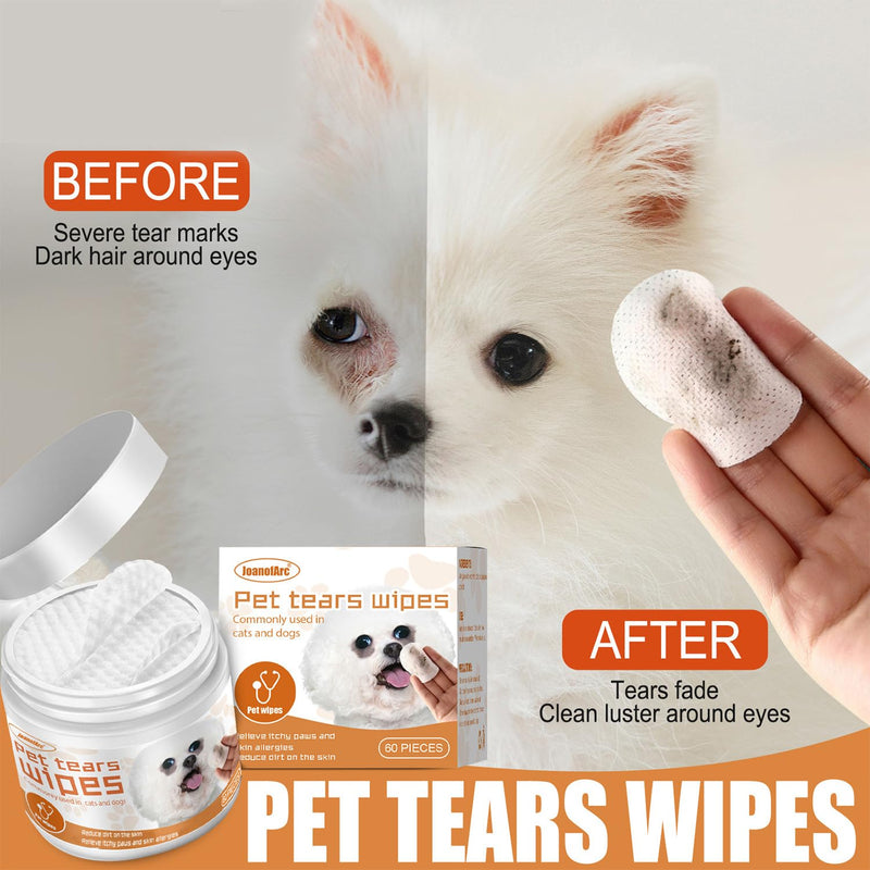 Eyes Wipes for Dogs & Cats Upgraded Pro Version, Dog Eye Wipes, Tear Stain Remover for Pet – Hypoallergenic & Deodorizing Eye Wipes for Dogs, for Discharge, Crust, Mucus & Debris, Aloe Vera (60 Ct)