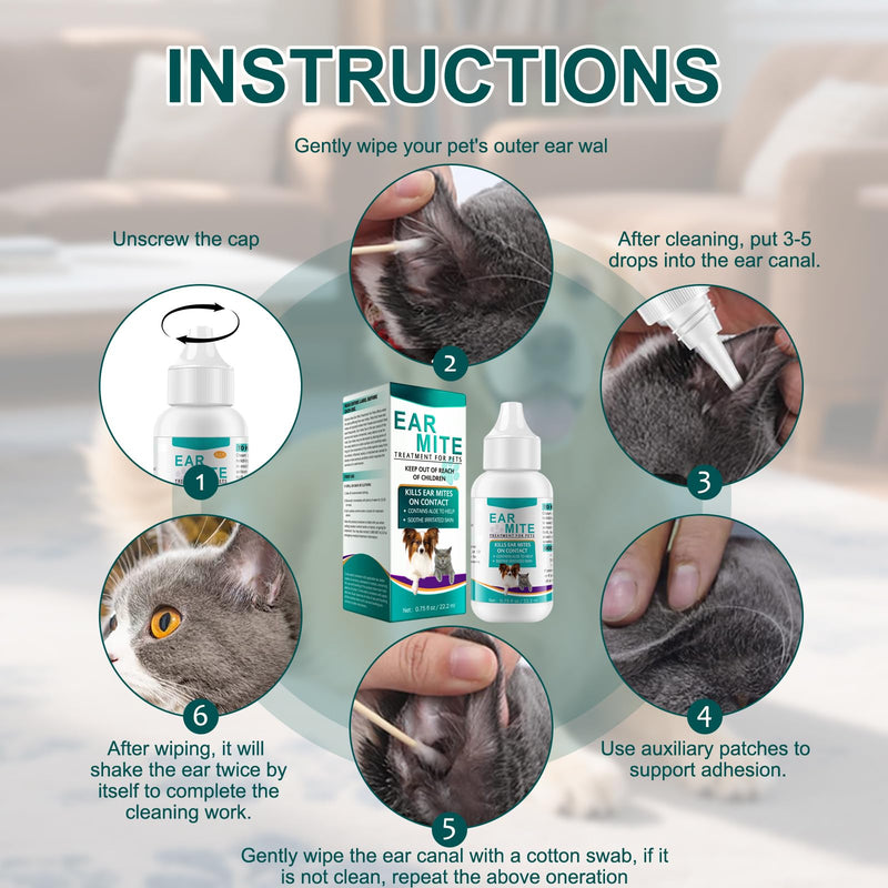 Ear Drops for Dogs Ear Infection,Soothing Gentle Ear Wax Removal Soothes Itchy & Inflamed Helps Maintain Comfort