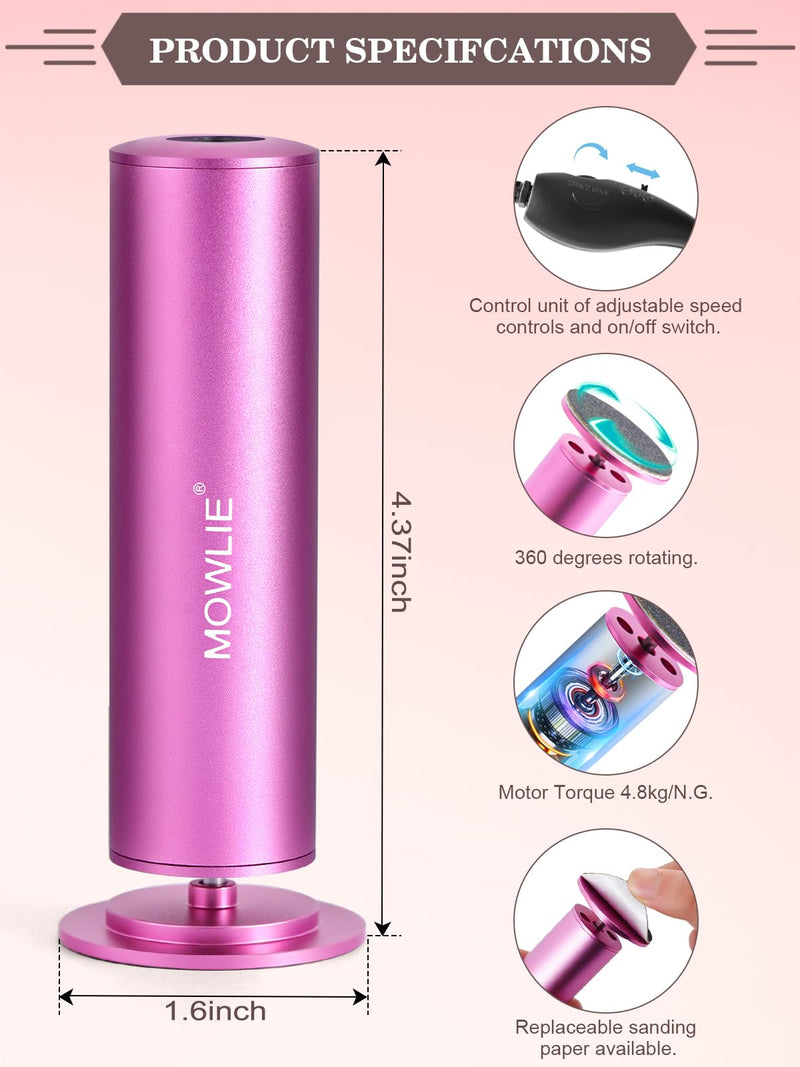 Electric Foot Callus Remover for Feet - Heavy Duty Pedicure Tool w/ 60 Grinding Discs Dead Skin Remover (Pink) Pink White - BeesActive Australia