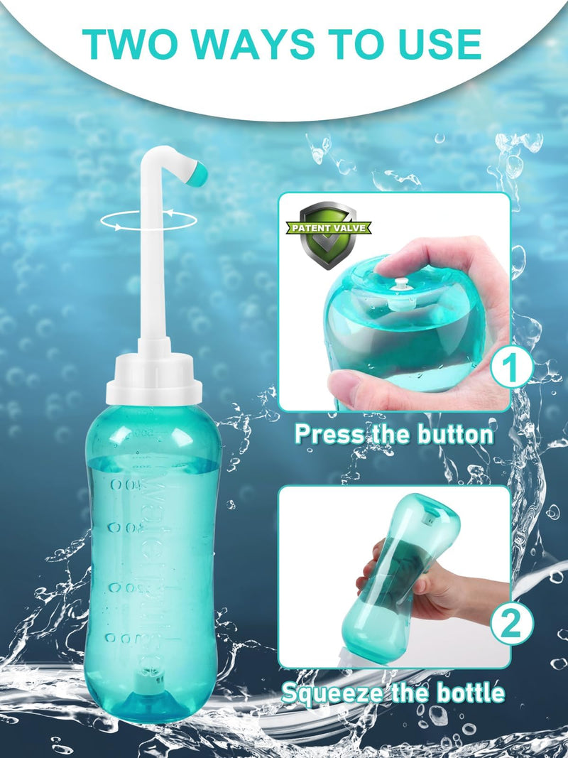 Peri Bottle for Postpartum Travel Bidet - Perineal Care,Portable Travel Squeeze Bottle Bidet for Women Personal Hygiene Cleaning,2 Tubes for Baby Mom After Birth Cleansing and Recovery 16.9OZ(Green) Green postpartum peri bottle