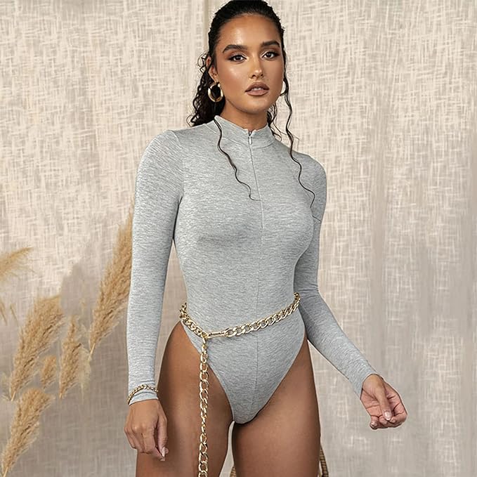 Naphy Women's Bodysuit, Long Sleeve, Body Shaper, Crew Neck, High Neck, Square Neck, Diet, Leotard, Compression, Tummy Tightening, Butt Lifting, Stoopy Back Relief, Correction Girdle, Soft - BeesActive Australia
