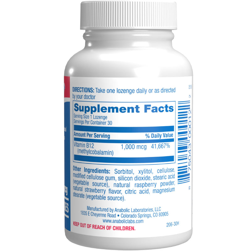 Vitamin B12 Methylcobalamin 1000 mcg - Clinical Formula Methyl B12 Sublingual 1000 mcg Tasty Lozenges for Energy Eye Nerve and Brain Support for Men and Women - 30 Count (Berry Flavor)