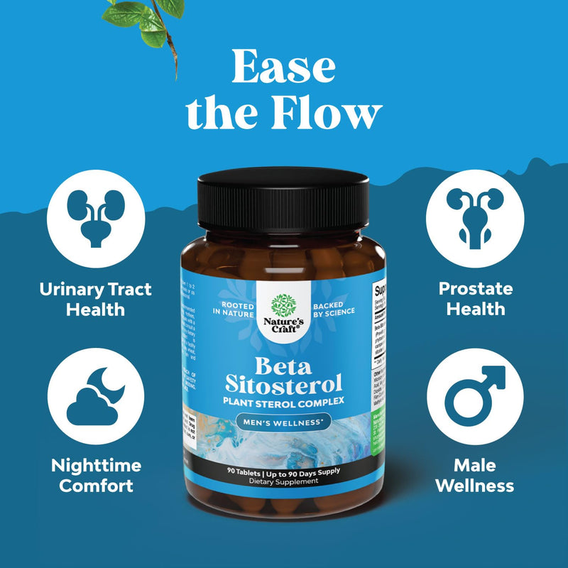Beta Sitosterol for Men - Plant Sterols and Stanols - Prostate Health -90ct | Beta-sitosterol plant sterols & stanols formula for prostate health supplements for men 90 Count (Pack of 1)