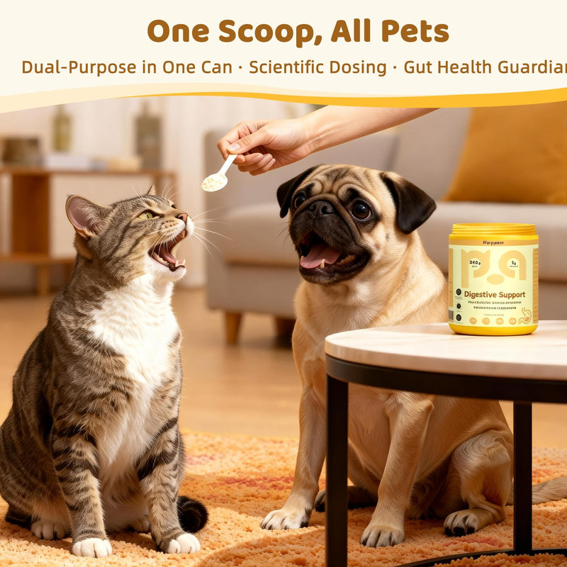 Digestive Probiotics for Dog - Digestive Enzymes Plus Probiotics & Prebiotics Promote Digestion and Regulate Gut Microbiota Balance for Cats and Dogs - 8.7oz Powder Yellow