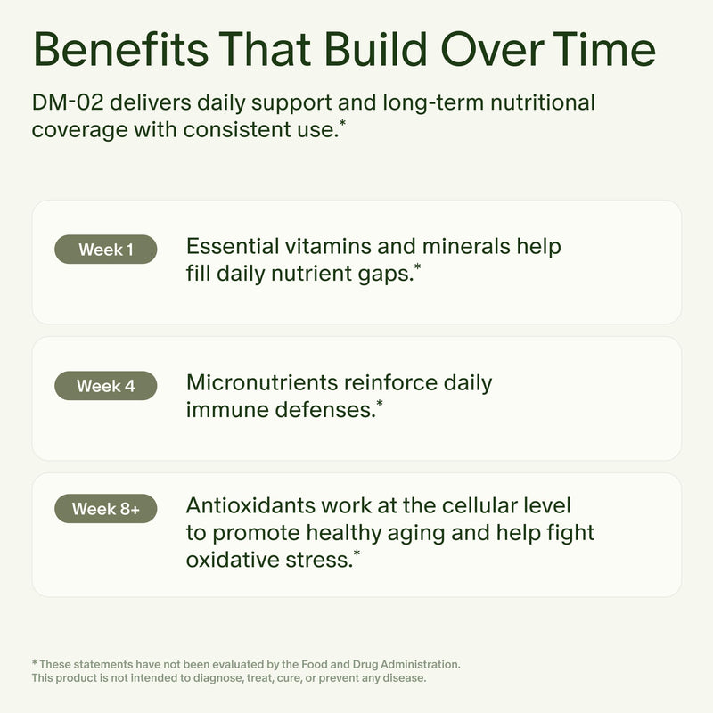 Seed DM-02 Daily Multivitamin - for Adults - 30-Day Supply with Jar | 100% DV Nutrition - 20 Essential Vitamins & Minerals - Immune, Bone, Hair, Skin & Nail Health - Vegan Capsules