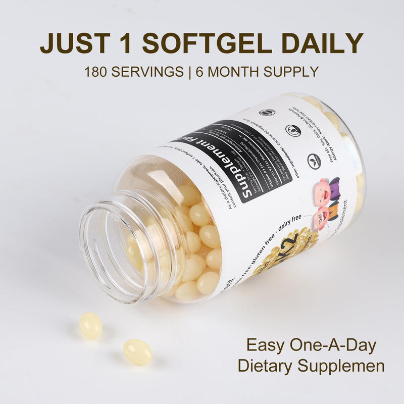 Vitamin D3 K2 Supplement 10,000 IU - High Potency Vitamin D3 with 200 mcg Vitamin K2 MK7-180 Small Softgels for Bone Health, Heart Support & Immune Boost - Non-GMO & Gluten-Free