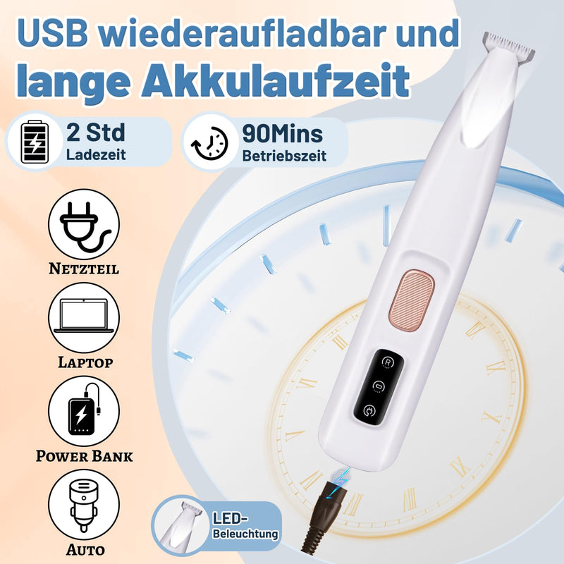 Quiet dog clipper, paw trimmer for dogs pets, rechargeable paw trimmer for pets with LED light, professional dog trimmer for thick, long and curly pet hair. 1 - BeesActive Australia