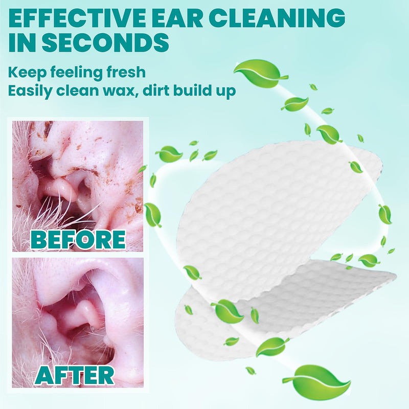 MEDUWEDU Pet Ear Cleaning Kit – Ear Wipes + Cotton Swabs for Dogs & Cats