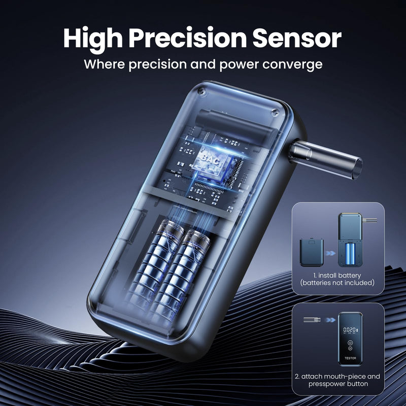 Breathalyzers, 2025 Upgraded Professional-Grade Breathalyzers for Alcohol, High-Accuracy Portable Alcohol Breathalyzer with 8 Reusable Mouthpieces