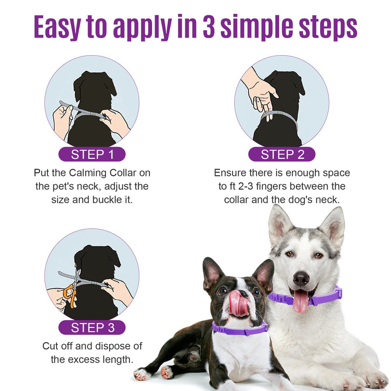 Calming Collar for Dogs, Dog Anxiety Relief, Adjustable Dog Calming Collar, Sustained Release Pheromone, Suitable for All Dogs, 4Pcs 4 Count (Pack of 1)