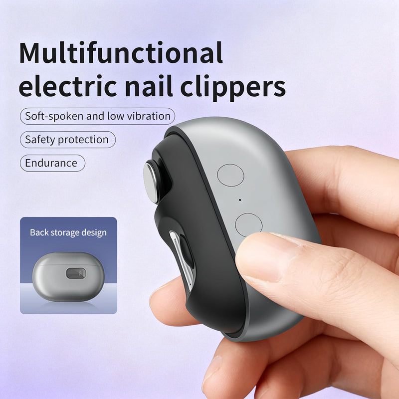 Electric Nail Clippers for Seniors,Upgraded 3 in 1 Electric Automatic Nail Clippers for Thick, Toenail Clippers with LED Light,Perfect for People with Reduced Mobility (Black) Black