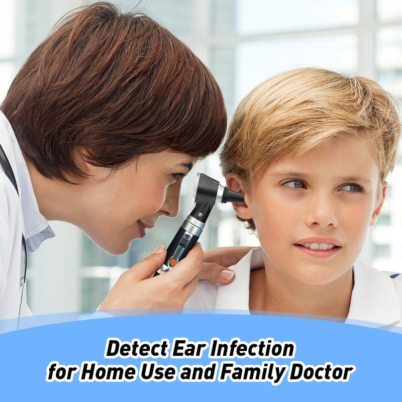 Scian Otoscope - Ear Scope with Light, Ear Infection Detector and Pocket Ear Checker Kit with 3X Magnify Lens, Suitable for Kids, Adults, Doctors, Pets(Black) Black - BeesActive Australia