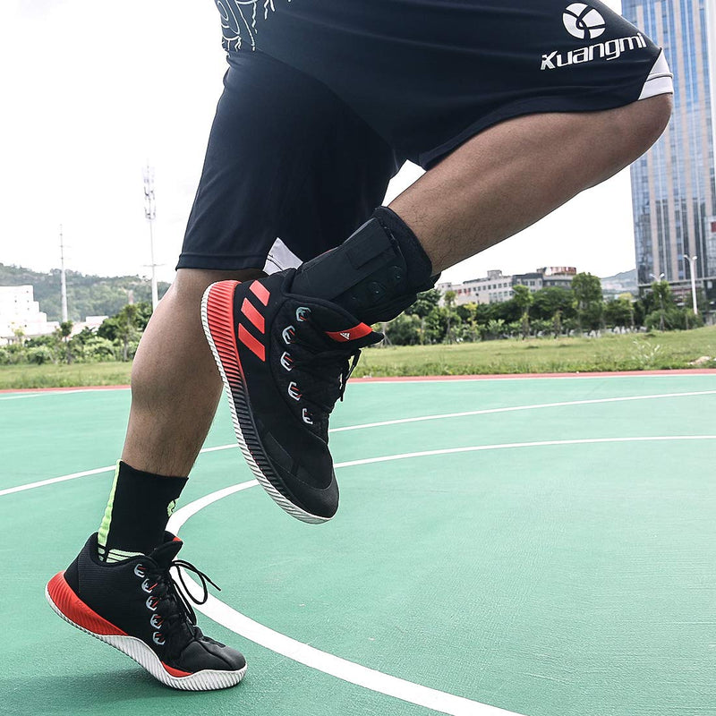 Kuangmi Ankle Brace Stabilizers Adjustable Ankle Support for Sports Protect, Sprained Ankle, Ligament Damage, Injury Recovery 1 Piece (L) Large