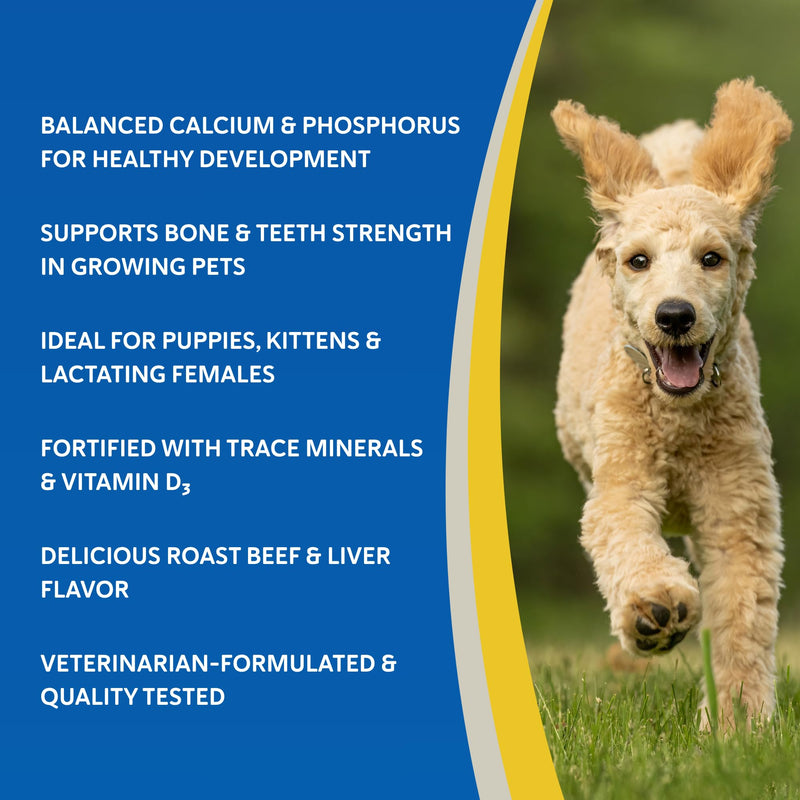 Doc Roys Healthy Bones Calcium and Phosphorus Chews for Dogs and Cats, Bone and Teeth Health Supplement with Vitamin D3, Roast Beef and Liver Flavor, 100 ct 100 ct - Chewable Tablets