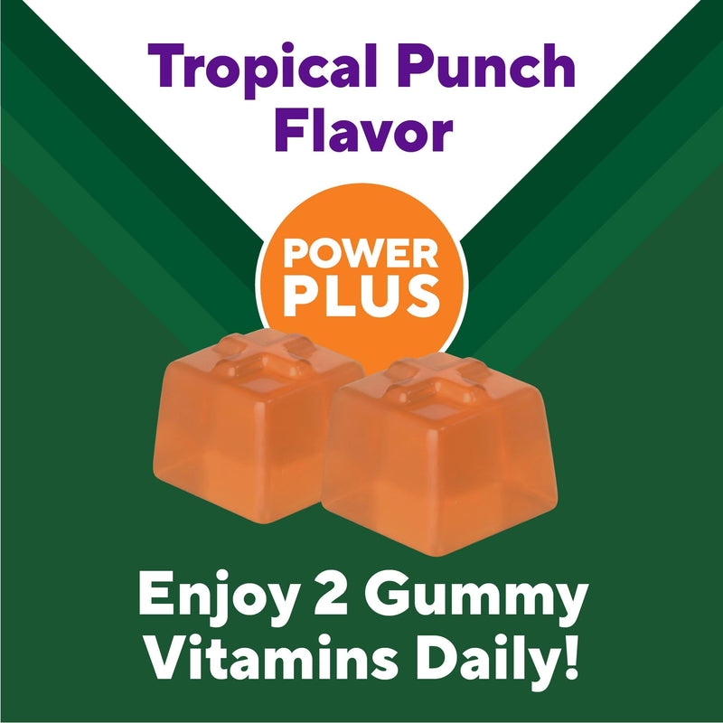 Vitafusion Power Plus Vitamin D3 K2 Gummies | 3000 IU Vitamin D | 60 Count | for Adult Women & Men | Tropical Punch Flavor | Gluten-Free Supplement