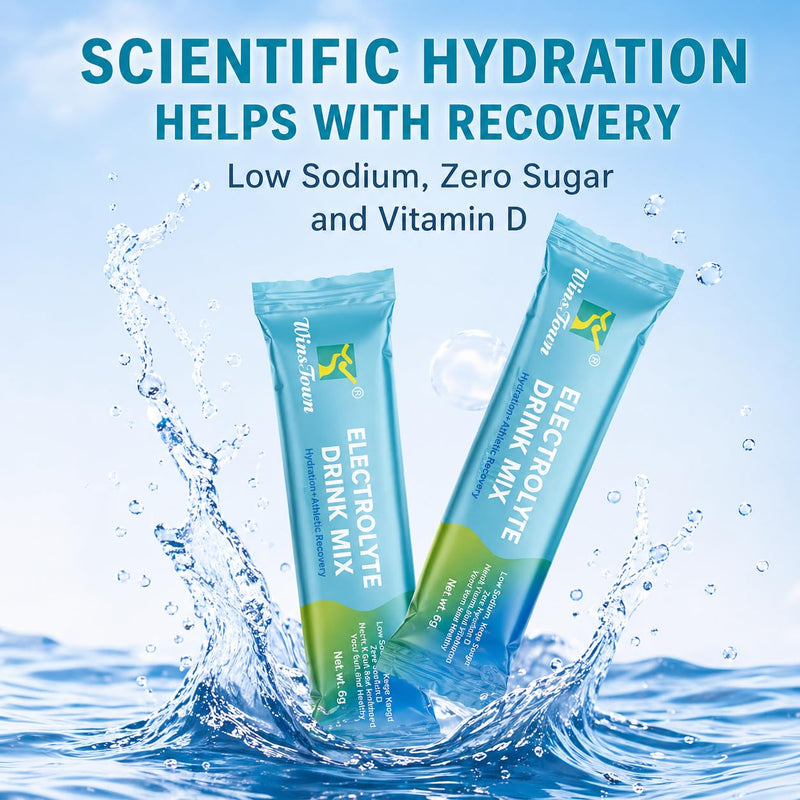 Zero Sugar Electrolyte Powder Packets, Natural Flavor, 20 Sticks | Low sodium hydration packets with potassium, magnesium, calcium and vitamin C for daily hydration and active lifestyles
