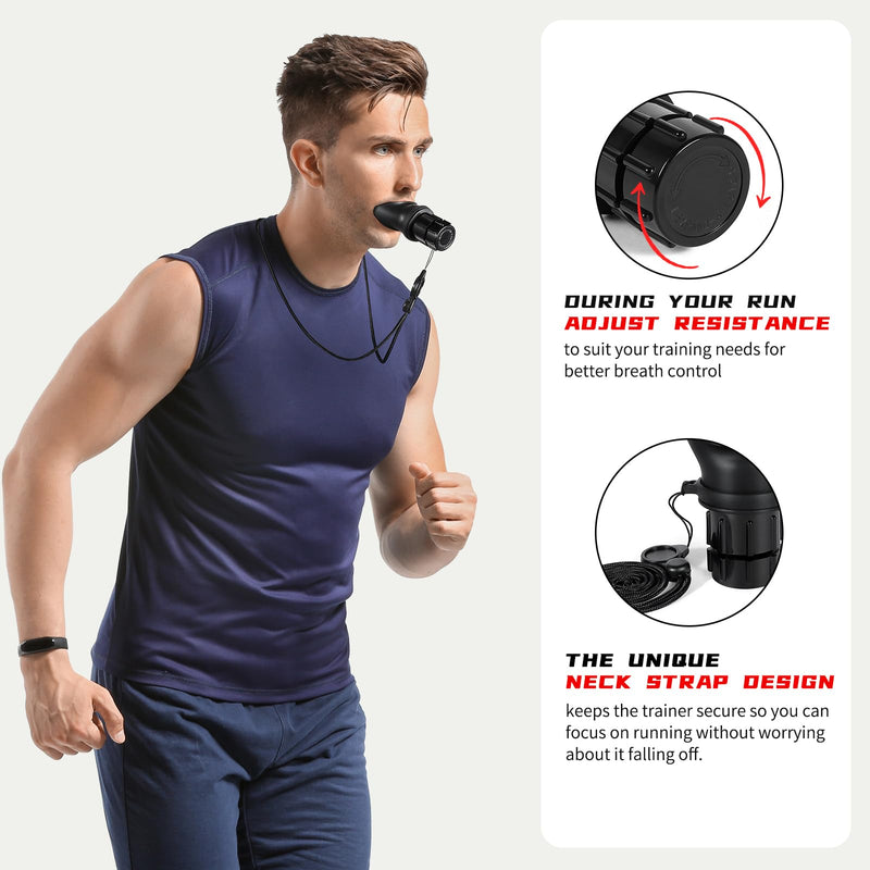 Portable Breathing Trainer for Daily Fitness Training, Lung Trainer Adjustable to Different Fitness Needs & Easy to Clean. Standard - BeesActive Australia