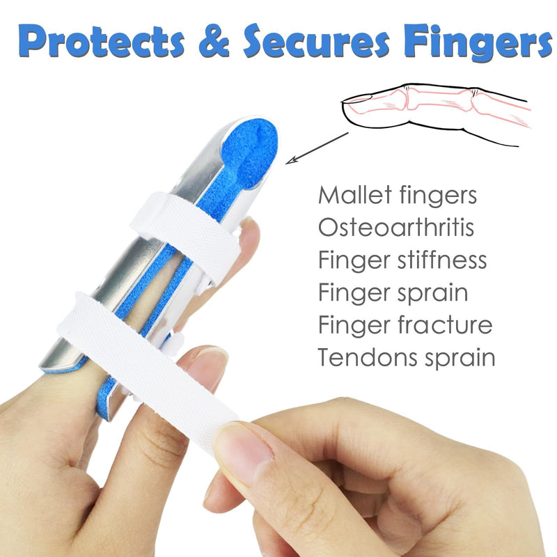 6 Pcs Finger Splints Finger Support Brackets Finger Stabilizers Fracture Rehabilitation Finger Straightening Arthritis Knuckle Immobilizationm Blue Medium - BeesActive Australia