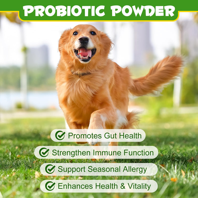 Dog Probiotic Powder - 12 Strains Of Beneficial Bacteria | Dog Probiotic Supplements Balance Gut Microbiot | Probiotics for Dogs Probiotics + Prebiotics Treatment - Probioticc Powder 120G
