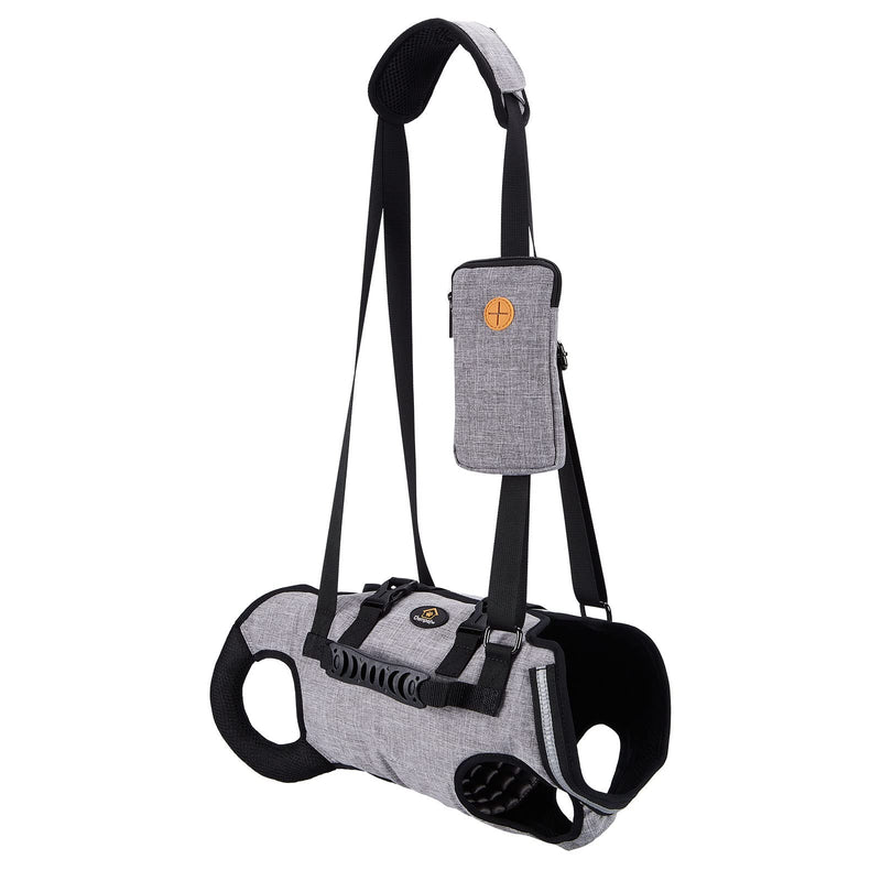 Ownpets Carrying Aid Harness, Lifting Harness for Small Dogs, Sling for Small Dogs, Full Body Harness, Dog Carrier Bag with Shoulder Strap, Soft, Waterproof, Adjustable, Grey, M - BeesActive Australia
